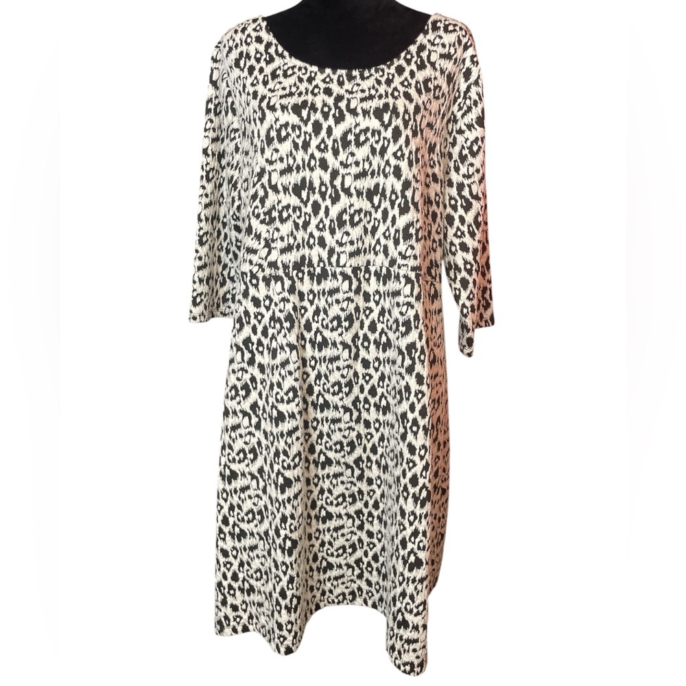 Lane Bryant Black & White  Leopard Print MIDI Women's Dress